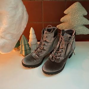 Madden Girl Velvet Combat Boots